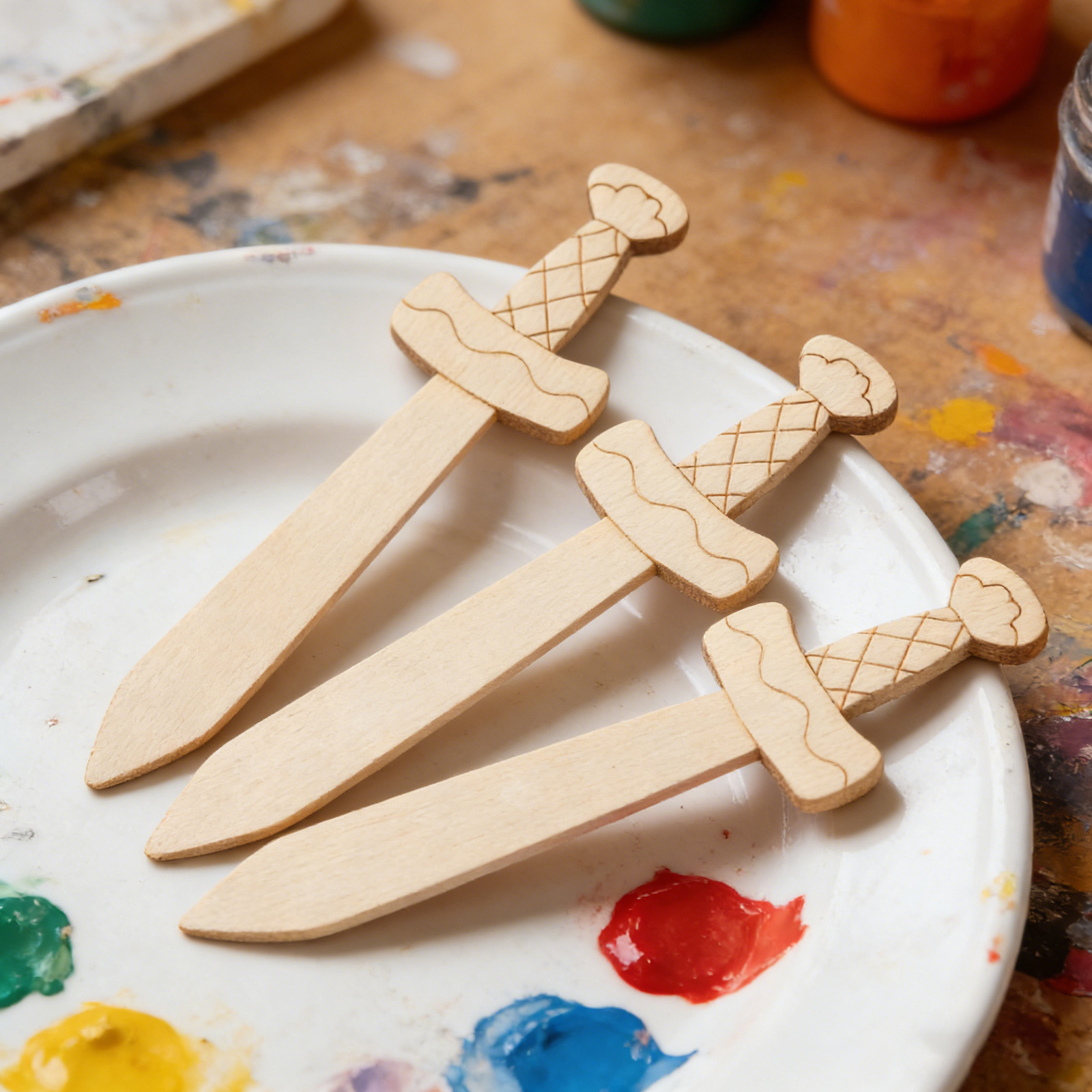 20Pcs Unfinished Wooden Swords - Woodworking Crafts review and price