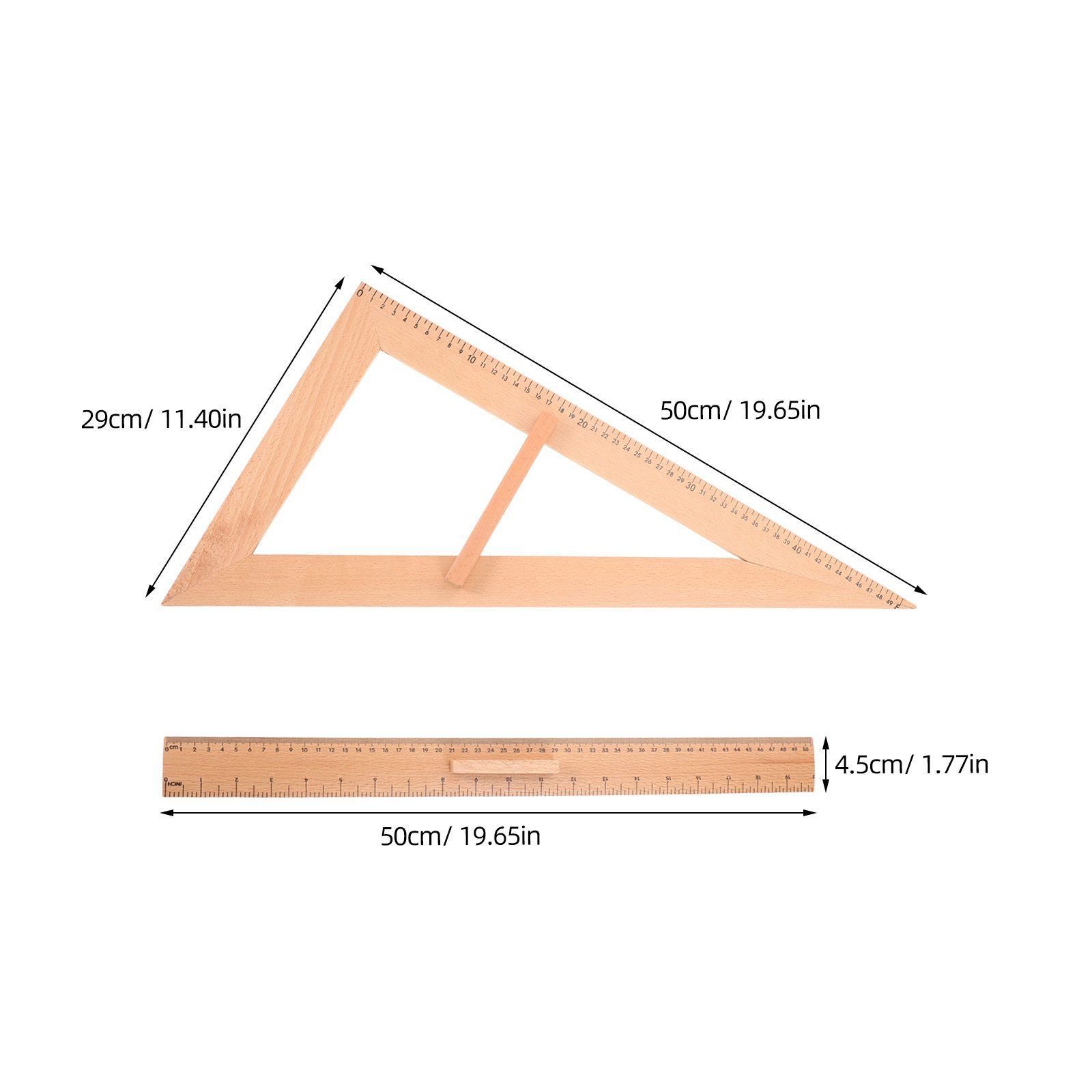 2Pcs Wooden Triangle Ruler Tea - Woodworking Crafts review and price