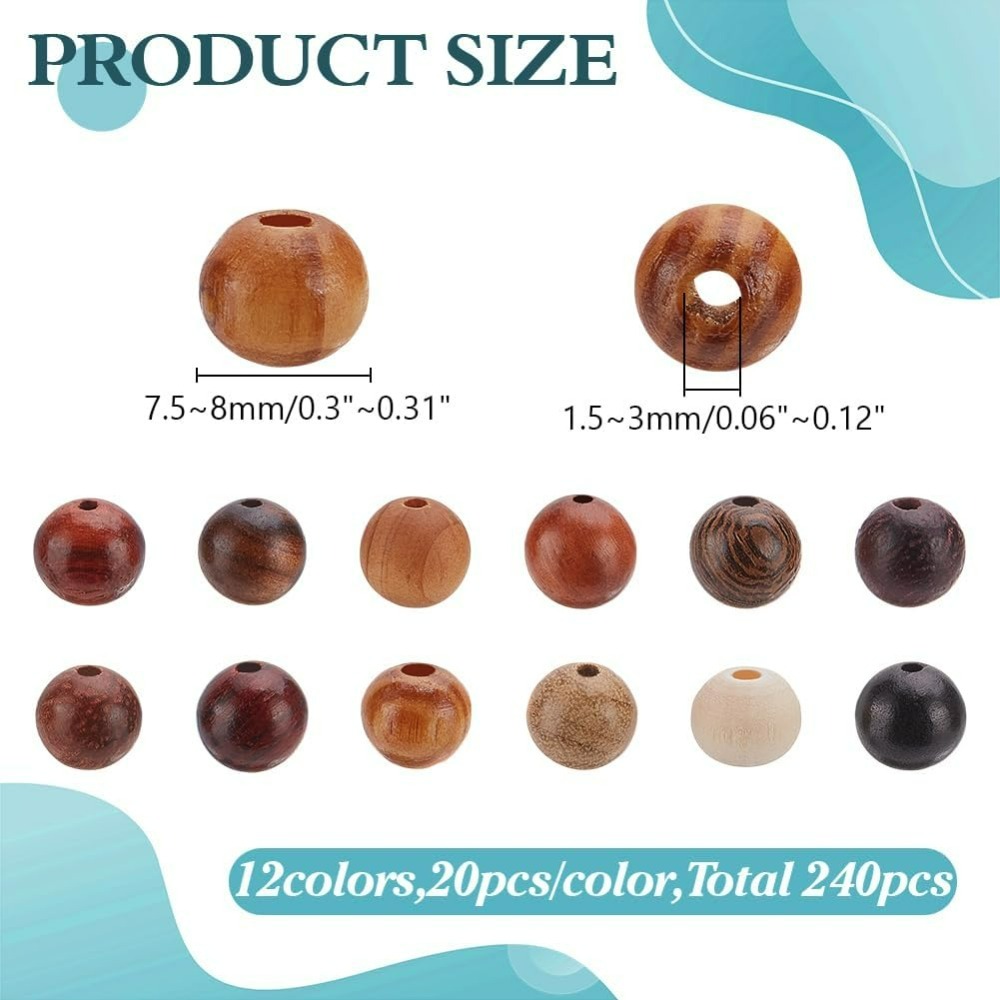 240Pcs 12 Colors Wood Round Be - Woodworking Crafts review and price