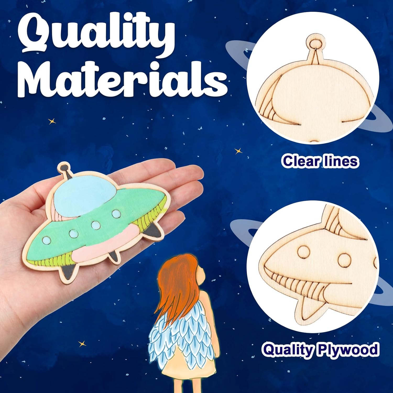 32 Pieces Outer Space Unfinish - Woodworking Crafts review and price