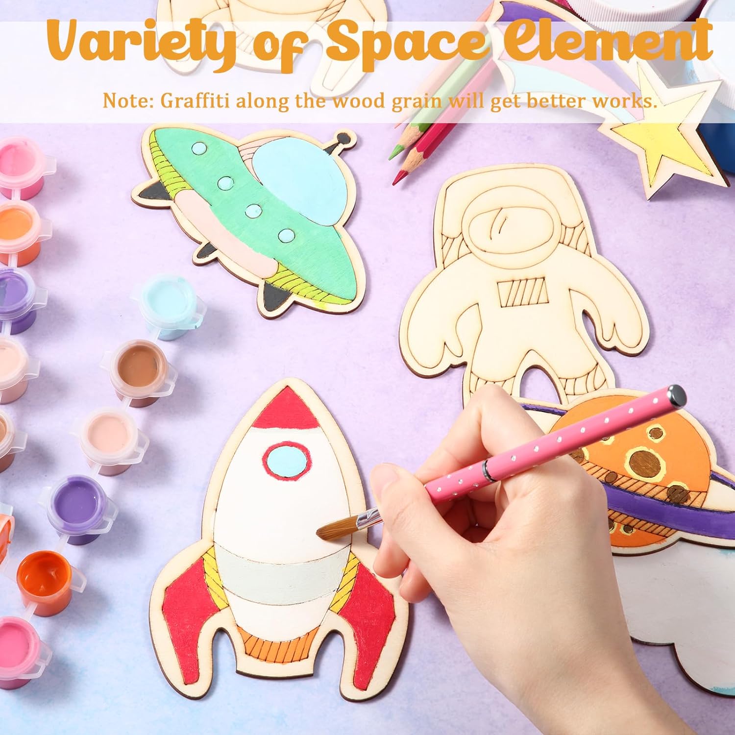32 Pieces Outer Space Unfinish - Woodworking Crafts review and price