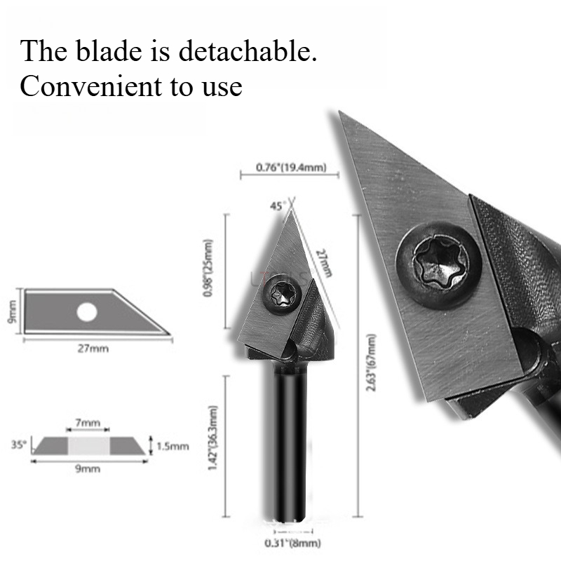 45/60-degree V-Shaped Router B - Router Bits For Woodworking review and price