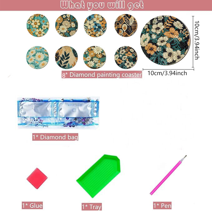 8 pieces DIY diamond Painting  - Woodworking Crafts review and price