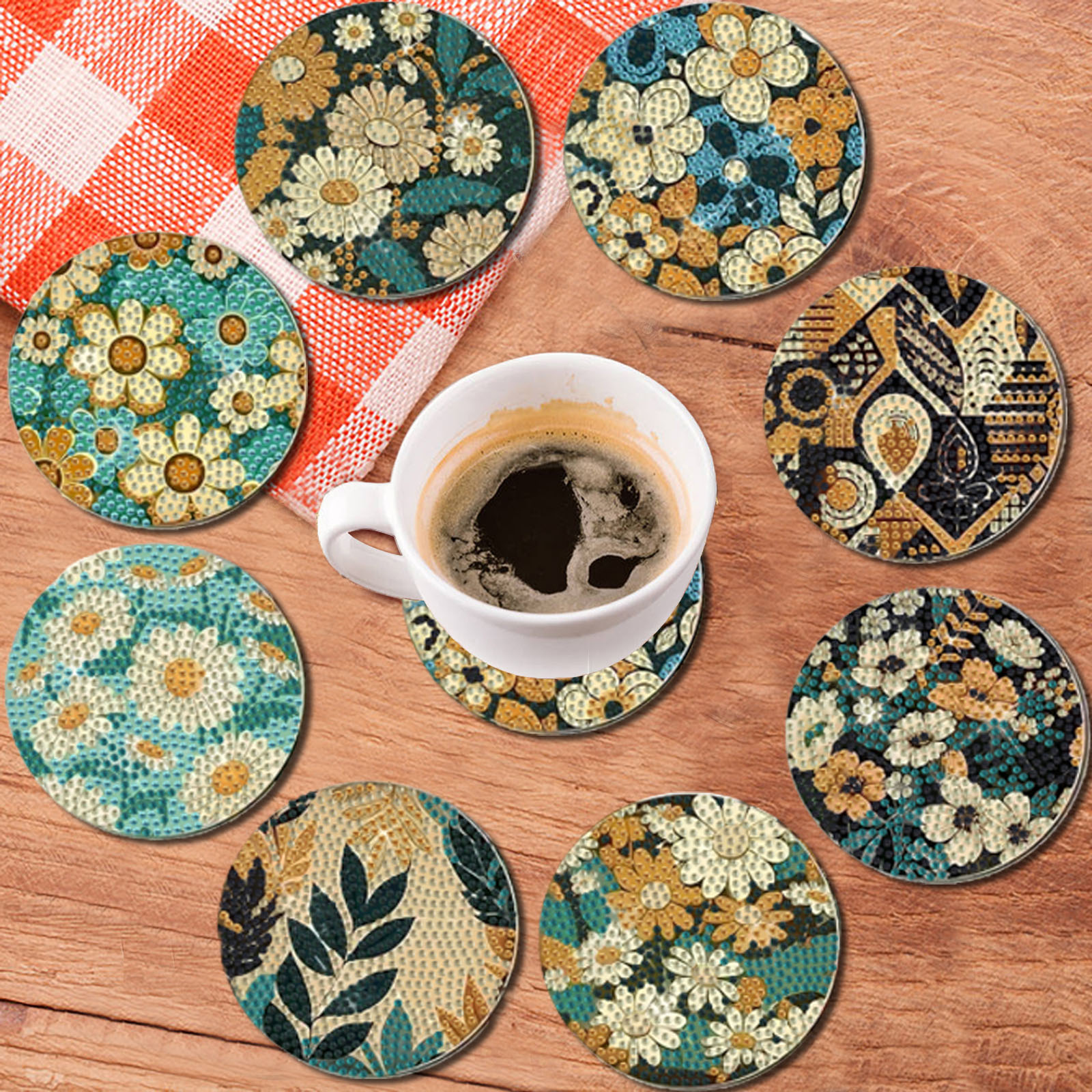8 pieces DIY diamond Painting  - Woodworking Crafts review and price
